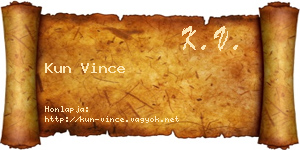 Kun Vince névjegykártya